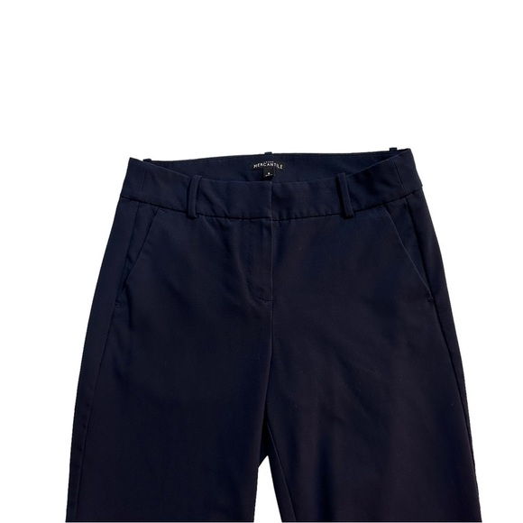 J. Crew Mercantile Women Navy Flat Front Pants Sz 6x26 Cropped Career Stretch - Picture 2 of 13